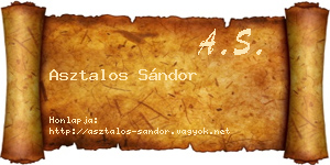 Asztalos Sándor névjegykártya