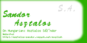 sandor asztalos business card